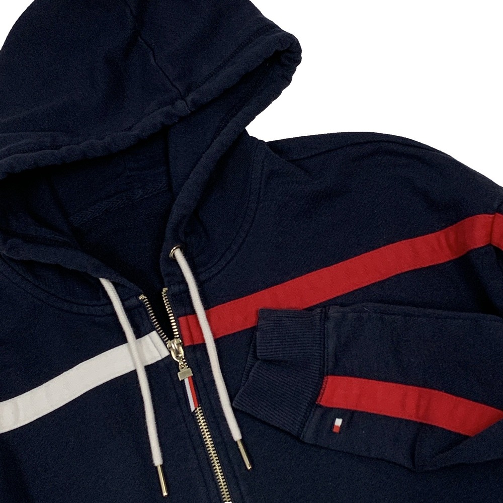 Tommy Hilfiger Sport Full Zip Hoodie Cropped Womens Navy Jacket TJGLGK508A